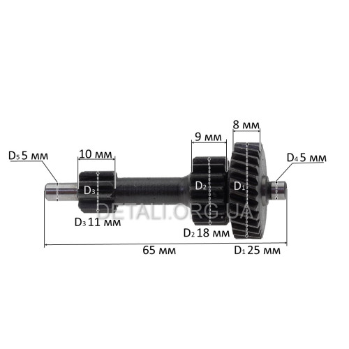 Блок-шестерня дриля Конакова 450 z28 право (d11*18*25)