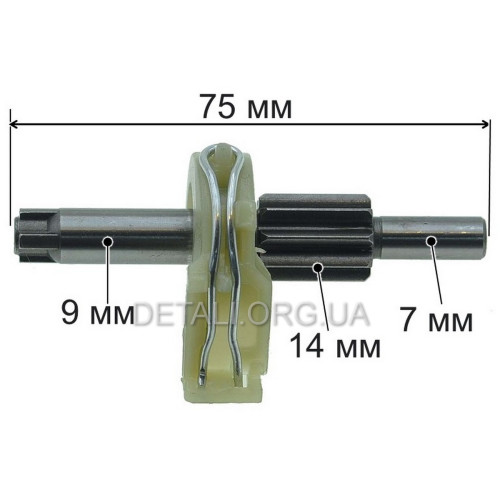 Промвал з підшипником перфоратора Bosch GBH 2-28 аналог 16170006EJ (d7*9 L75,5)