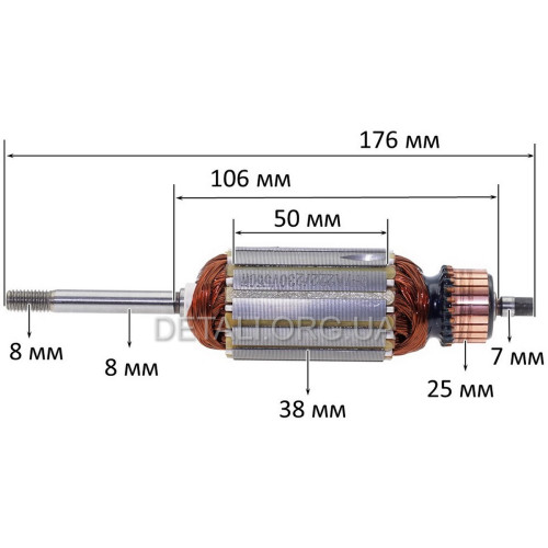 Якір тримера INTERTOOL DT-2255, Sequoia SET550DTW (176*38)