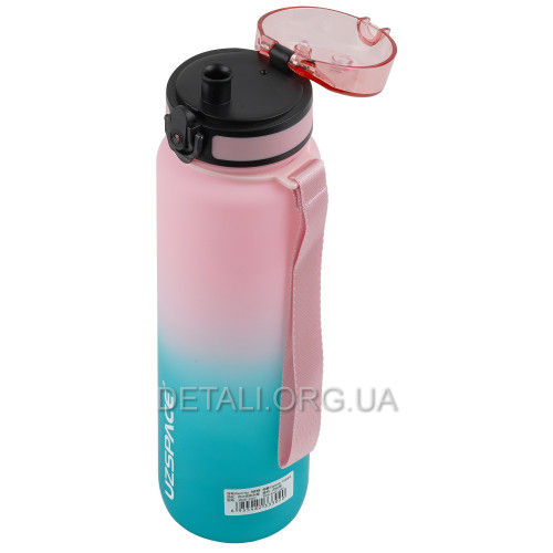 Спортивная бутылка UZSPACE для воды 1000мл Pink Cyan