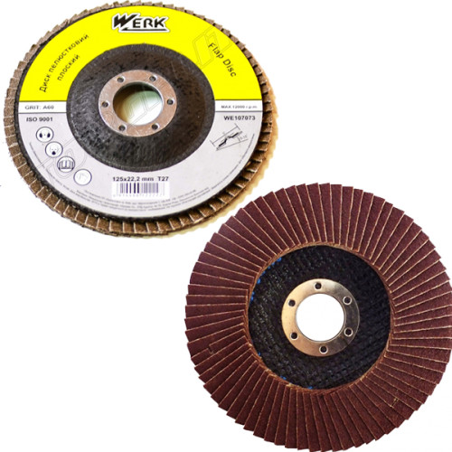 Круг лепестковый Werk 125MM*22,2, A40, плоский Т27 - 10 шт