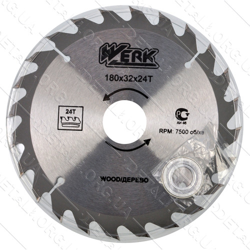 Пильный диск по дереву Werk 180X32, 24 зуб - 1 шт