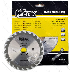 Пильний диск по дереву Werk 190х30, 24 зуб. - 1 шт