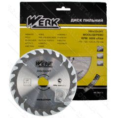 Пильний диск по дереву Werk 200X32, 24 зуб. - 1 шт