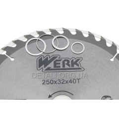 Пильний диск по дереву Werk 250X32, 40 зуб - 1 шт 2