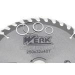Пильный диск по дереву Werk 250X32, 40 зуб - 1 шт