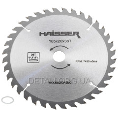 Пильный диск по дереву Haisser 185х20 36-з