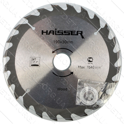 Пильный диск по дереву Haisser 190х30 24 зуб - 1 шт