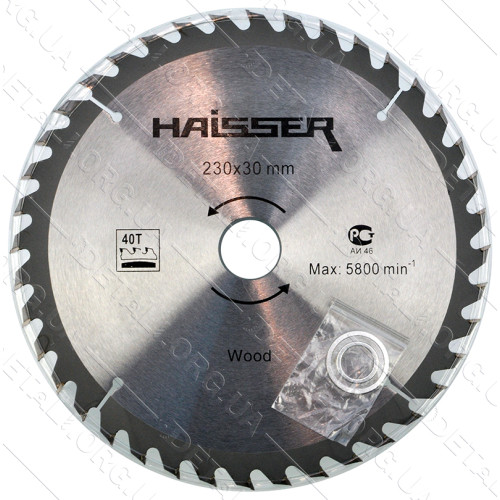 Пильний диск по дереву Haisser 230х30 40 зуб - 1 шт