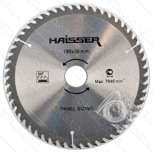 Пильний диск по ламінату Haisser 190х30 54 зуб - 1 шт