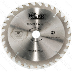 Пильный диск по дереву 180X22.23, 32 зуб. Werk WE109111