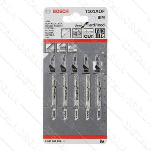 Пилка Bosch T101AOF 5шт по дереву 2608636432