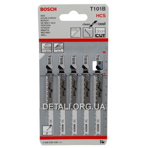Пилка Bosch T101B 5шт по дереву оригинал 2608630030