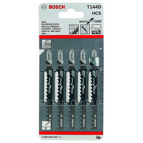 Пилки лобзика Bosch T 144 D HCS 5 шт оригинал 2608630040