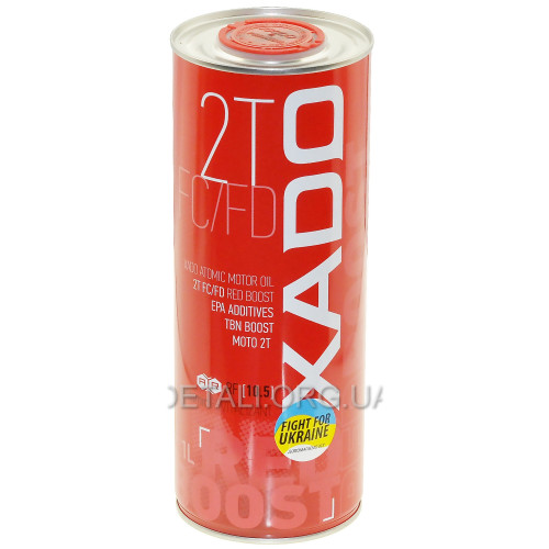 Масло для 2-х тактных двигателей XADO 2T FC Atomic Oil, 1 л, ж/б круглая / синтетика