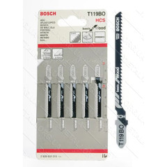 Пилки лобзика Bosch 119BO упаковка 5шт. по дереву 2 608 637 788 /2 608 630 310 /2 608 637 879