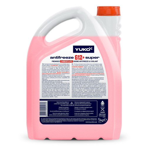 Охолоджувальна рідина YUKO ANTIFREEZE-32 G12+ червоний 5 кг каністра.