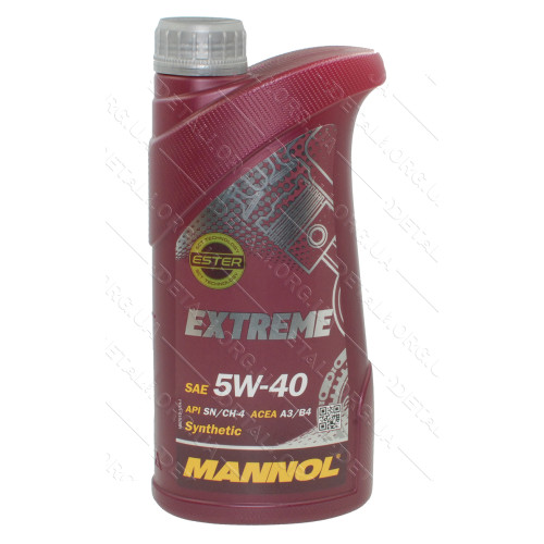 Олива для 4-х тактних двигунів Extreme 4T API SN / CF 5W-40 MANNOL, 1л, синтетика