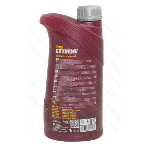 Олива для 4-х тактних двигунів Extreme 4T API SN / CF 5W-40 MANNOL, 1л, синтетика