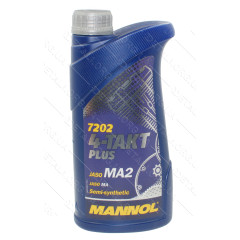 Олива для 4-х тактних двигунів Plus 4T API SL 10W-40 MANNOL, 1л, напівсинтетика