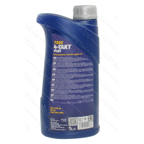 Масло для 4-х тактных двигателей MANNOL Plus 4T API SL 10W-40 , 1л, полусинтетика