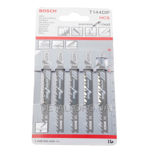 Пилка лобзика Bosch T144DP 5шт по дереву 2 608 633 A35
