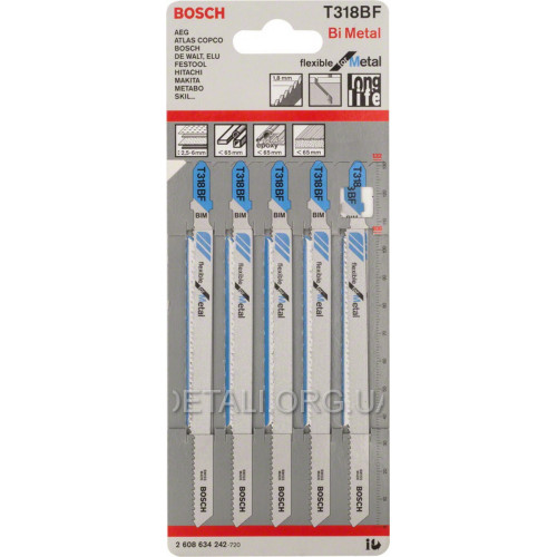 Пилка Bosch T318BF 5шт по металлу 2608634242