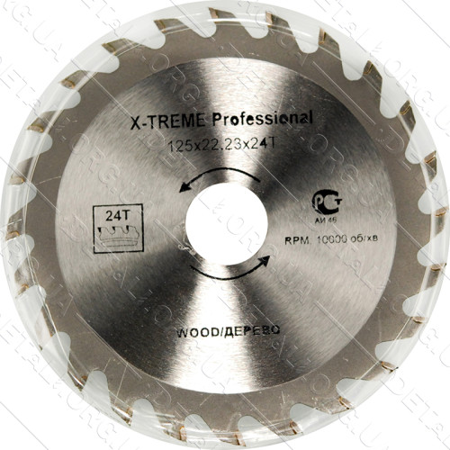 Пильный диск по дереву X-Treme 125X22,23 24 зуб.