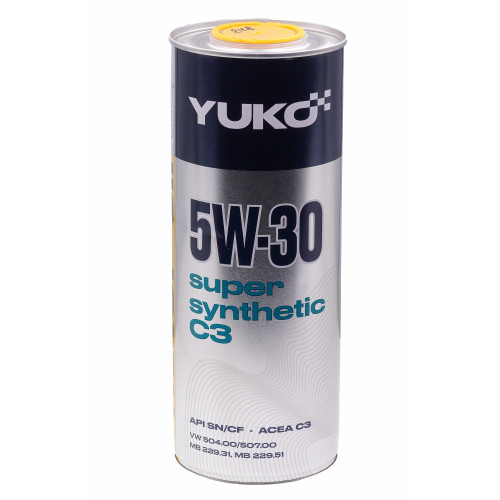 Масло YUKO SUPER SYNTHETIC C3 5W-30 SAE API SN/CF 1л канистра металл