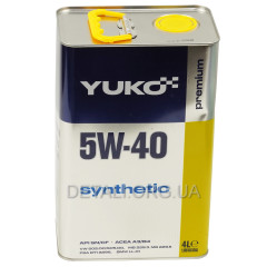 Масло YUKO SYNTHETIC 5W-40 SAE API SN/CF 4л канистра