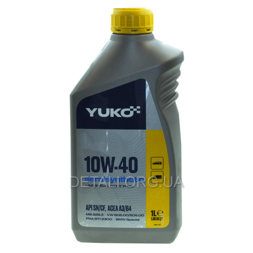 Олива YUKO SEMISYNTHETIC 10W-40 SAE API SN/CF 1л каністра пластик
