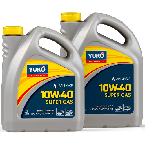 Масло YUKO SUPER GAS 10W-40 SAE API SM/CF 20л ведро жерсть для машин с ГБО 