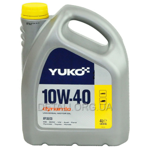 Масло YUKO DYNAMIC 10W-40 SAE API SG/CD 4л канистра пластик