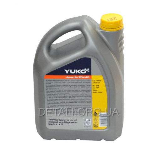 Масло YUKO DYNAMIC 15W-40 SAE API SG/CD 5л
