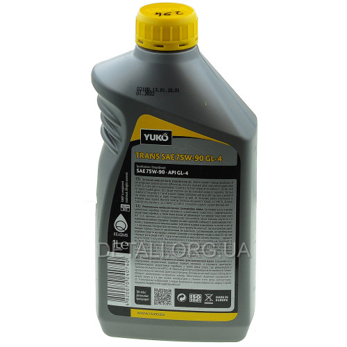 Масло YUKO TRANS 75W-90 SAE API GL-4 1л