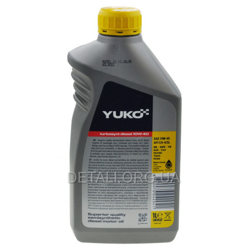 Олива YUKO TURBOSYNT DIESEL 10W-40 SAE API CH-4/SL ACEA E5, E2 1л