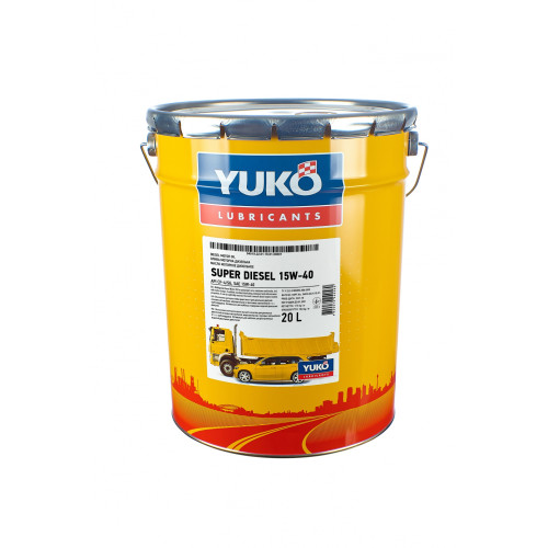 Олива YUKO SUPER DIESEL 15W-40 SAE API CF-4/SJ ACEA E5, E2 20л відро жерсть
