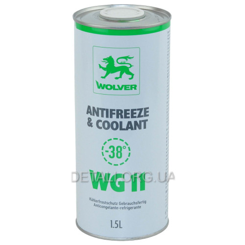 Антифриз Wolver WG11 (зеленый, до -38 С) 1,5 л