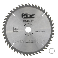 Диск пильний по дереву - 185х20 48 зуб. (WERK)