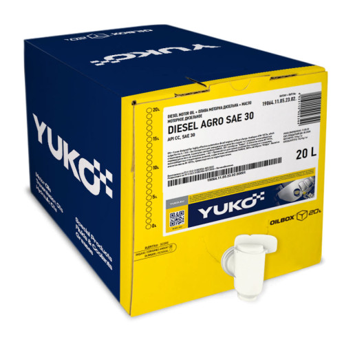 Олива моторне YUKO DIESEL AGRO (SAE 30/API CC) 20 л картон oilbox