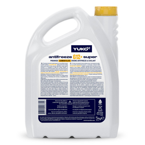Антифриз-40 YUKO Super G12+ желтый 5 л канистра