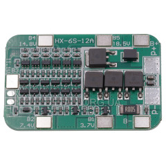 BMS контроллер 6S 24V 12A для зарадки 18650 Li-ion аккумуляторов