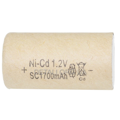 Банка Ni-CD 1700 mAh 1.2V для аккумулятора шуруповерта d22 h43
