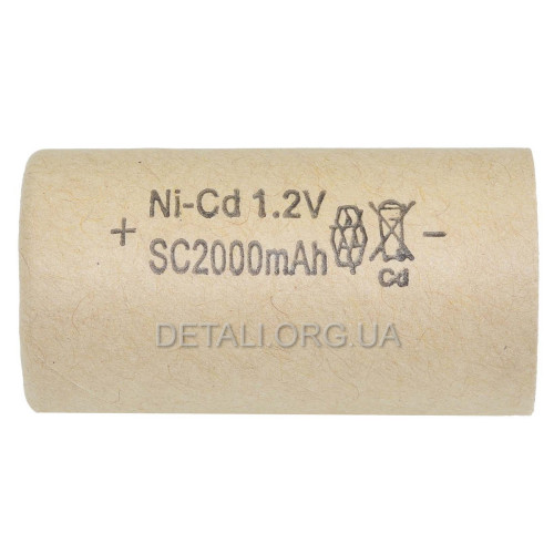 Банка Ni-CD 2000 mAh 1.2V для аккумулятора шуруповерта d22 h43