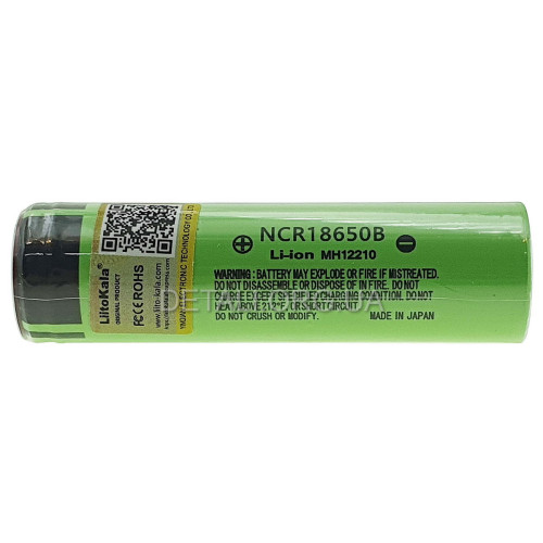 Аккумулятор 18650 LiitoKala NCR18650B TIP 3400mAh без защиты 6А 34B-JT оригинал