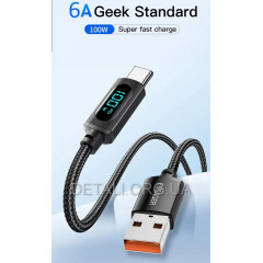Кабель USB-A to Type-C Essager Display 100W "6A" (ES-XCT-YD01)