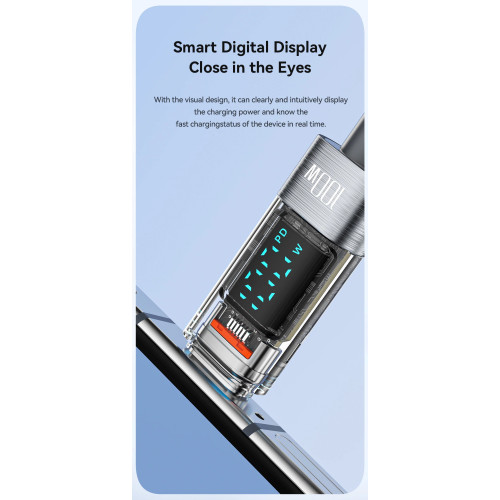 Кабель Toocki Fast Charging (Type-C to Type-C) Display 100W