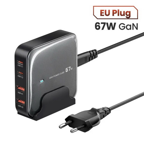 Зарядное устройство Tooki TCT67-Z08 67 Вт, 2 USB-A + 2 USB-C PD QC
