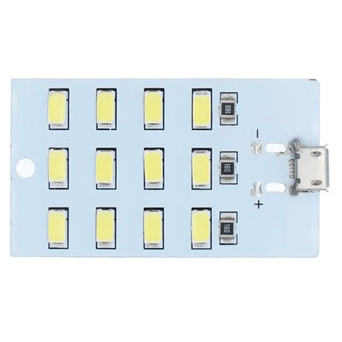 Світлодіодна панель SMD LED 5V 5730 на 12 світлодіодів micro-USB (1шт)