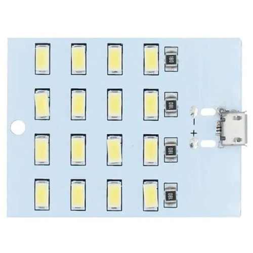 Cветодиодная панель LED SMD 5V 5730 на 16 светодиодов micro-USB (1шт)